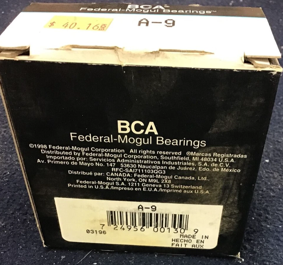 Federal Mogul BCA A-9 Bearing for Ford Olds Pontiac Jeep-See Desc (B209) - Image 3 of 3