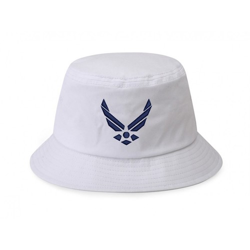 100% Cotton White Bucket Cap Hat USAF 