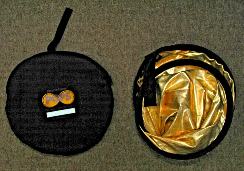 Reflector plegable Stroboframe POPS 32" dorado/plateado para fotografía Foto 3 de 4