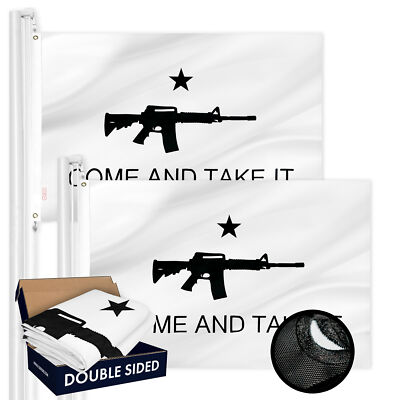 Come and Take It (Rifle) Flag 3x5FT 2-Pack Double-sided Embroidered Polyester