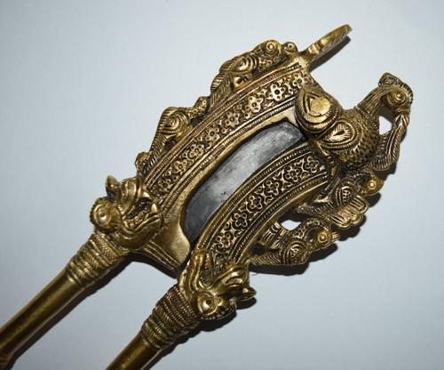Peacock Betel Nut Cracker With Iron Edge Bird Design Hand Carved Sarota EK395 - Picture 8 of 12