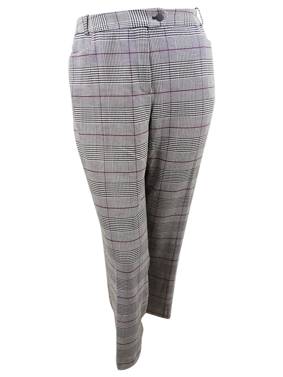 Calvin Klein Women's Plus Size Glen Plaid Modern Ankle Pants (14W