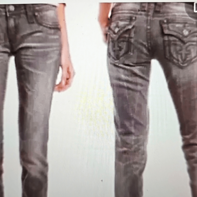Rock Revival Gray Stretch Celine Skinny Jeans 28 | eBay