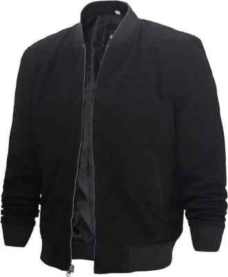 Men Black Suede Bomber/Flight Jacket 100% Suede Lambskin Made To Measure Jacket