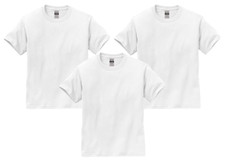 GILDAN 3-pack Youth White T-Shirt 100 Cotton sz.M G5000B