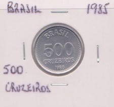 (H203-20) 1986 Brazil 500 Cruzeiros Coin (T) 