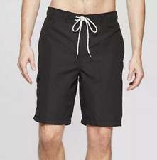 Men's 9" Board Shorts Swim Trunks Goodfellow Co Black - Size XXL