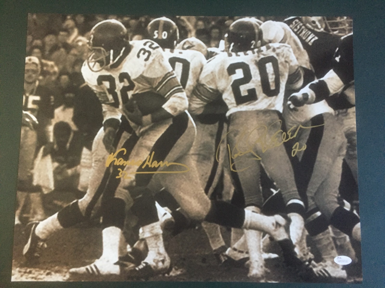 Franco Harris Autographed Signed Pittsburgh Steelers Steelers Rocky Bleier 16x20 Photo COA JSA WP204714 