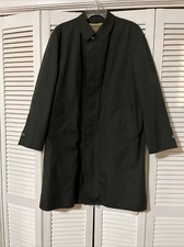 Vintage Rainfair Coats Dark Green Trench Coat Raincoat Size 38 Zip Out Liner