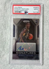 2022-23 Panini NBA Prizm Bennedict Mathurin RC Signatures Rookie Auto PSA 10 Gem