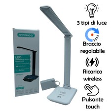 Lampada da scrivania LED da tavolo con ricarica wireless porta di ricarica USB