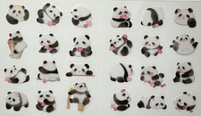 Panda in Pink Stickers for diary, journal, planner, crafts - UK Seller, UK Stock