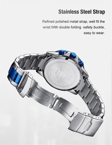 NAVIFORCE Herren Uhren Multifunktion Business Männlich Stahl Armbanduhr Sportuhr - Bild 11 von 28