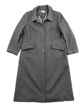 Vintage Eastex Grey Long Wool Cashmere Blend Coat Women’s Uk 16