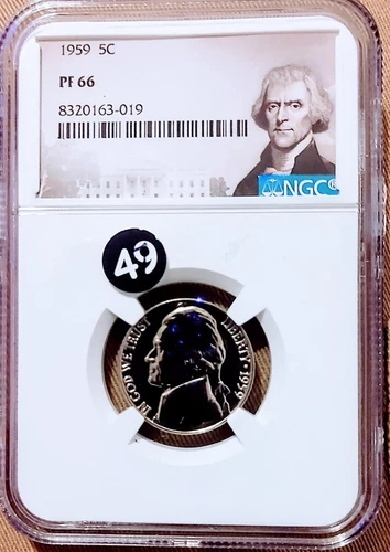 1959 Jefferson Nickel 5c PF66 NGC Special Label