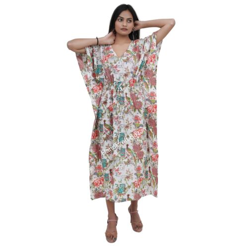 Women Top Long Kimono Dress Kaftan Cotton Maxi Evening Walk Gown Beach Wear Rob