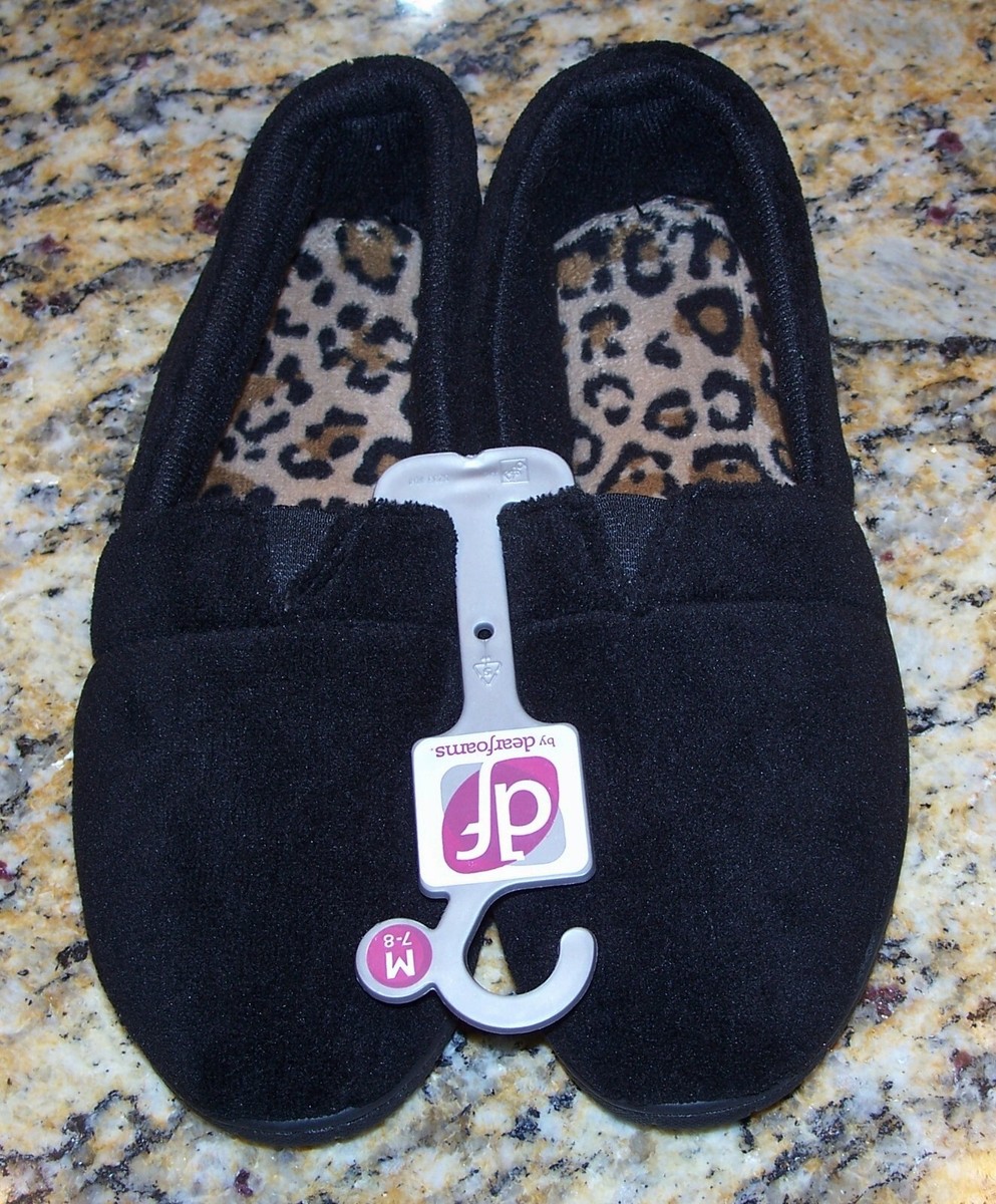 Memory Foam Dearfoam Leopard Thong Slippers Dearfoams Womens