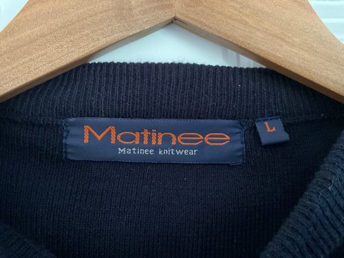 MAGLIETTA MATINÉE UOMO MAGLIONE A RIGHE BLU NAVY VINTAGE L LARGE NUOVO CON ETICHETTE - Foto 2 di 2