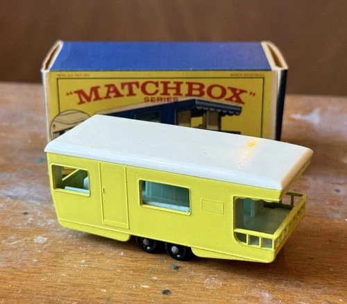 Vintage Lesney Matchbox 23 Trailer Caravan Toy Car w/ Original Box