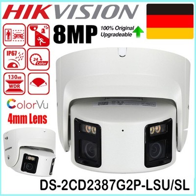 Hikvision Dome IP Camera 8MP 4K PoE ColorVu 2-Way Audio  DS-2CD2387G2P-LSU/SL DE
