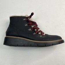 Dr. Scholls Ankle Boots Womens So Cozy Winter Hiking Lace Up Sherpa Black us 9.5