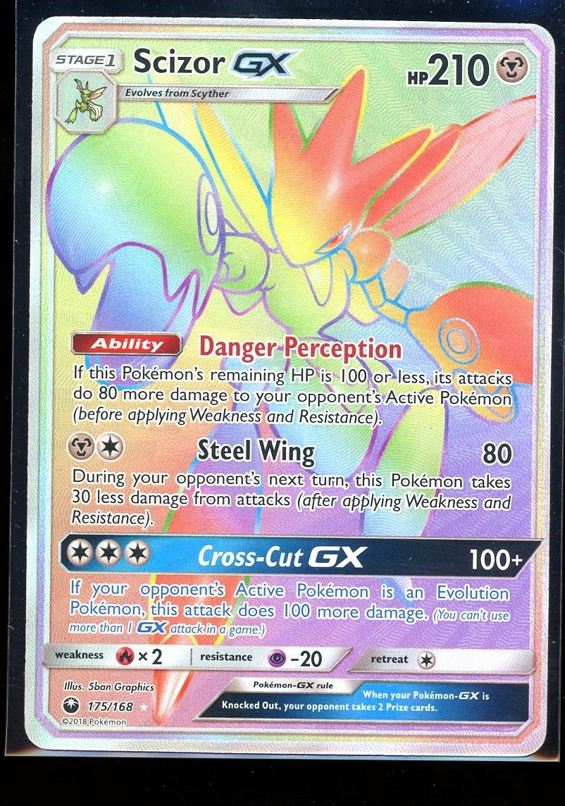Scizor GX - 175/168 [Celestial Storm] Pokemon TCG - RAINBOW SECRET RARE - NM