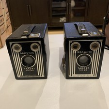 2 Kodak Brownie Target Six-20 Box Camera - Untested - Vintage Art Deco
