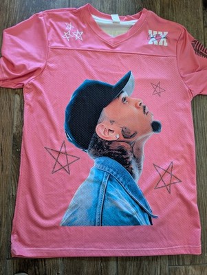 Chris Brown Breezy Bowl XX Pink Mesh Football Jersey Men's Size Medium