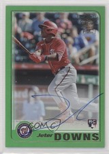 2023 Topps Archives 2001 Fan Favorite Green Foil 36/99 Jeter Downs Auto 0l8m