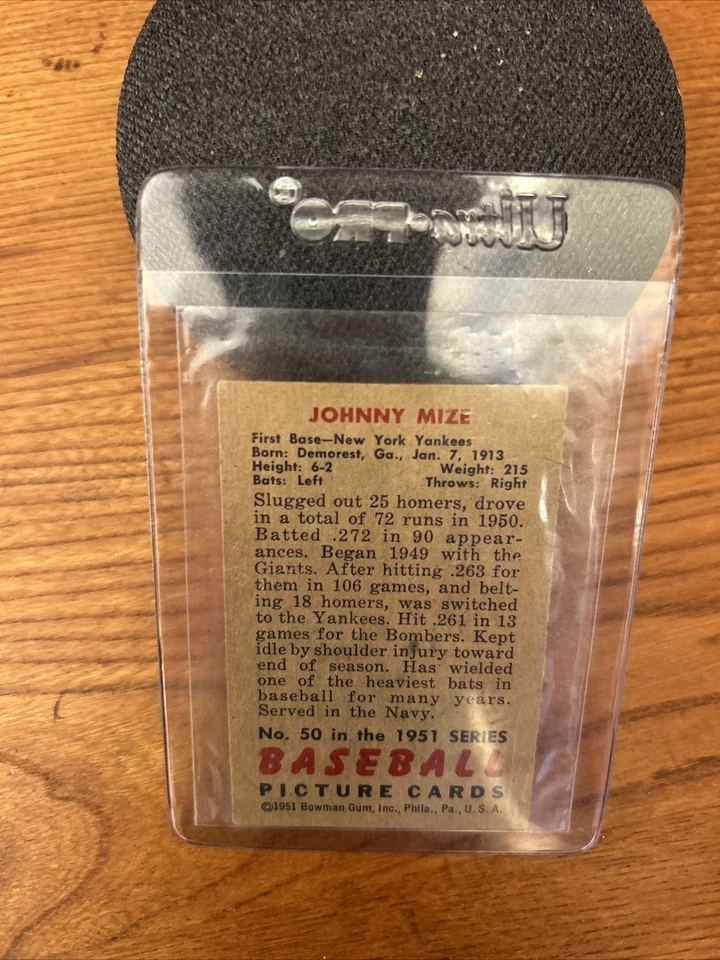 Bowman 1951 - Johnny Mize #50 Foto 2 de 4