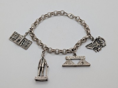 Sterling Silber Alton IL Bettelarmband Piasa Vogel Robert Wadlow Clark Bridge