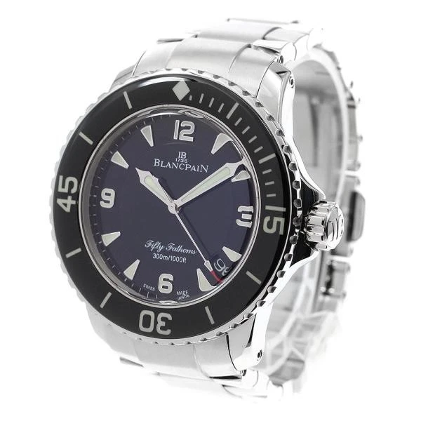 Blancpain — Blancpain Fifty Fathoms Automatique 5015-1130-71 45mm SS Black Dial Watch #C1659