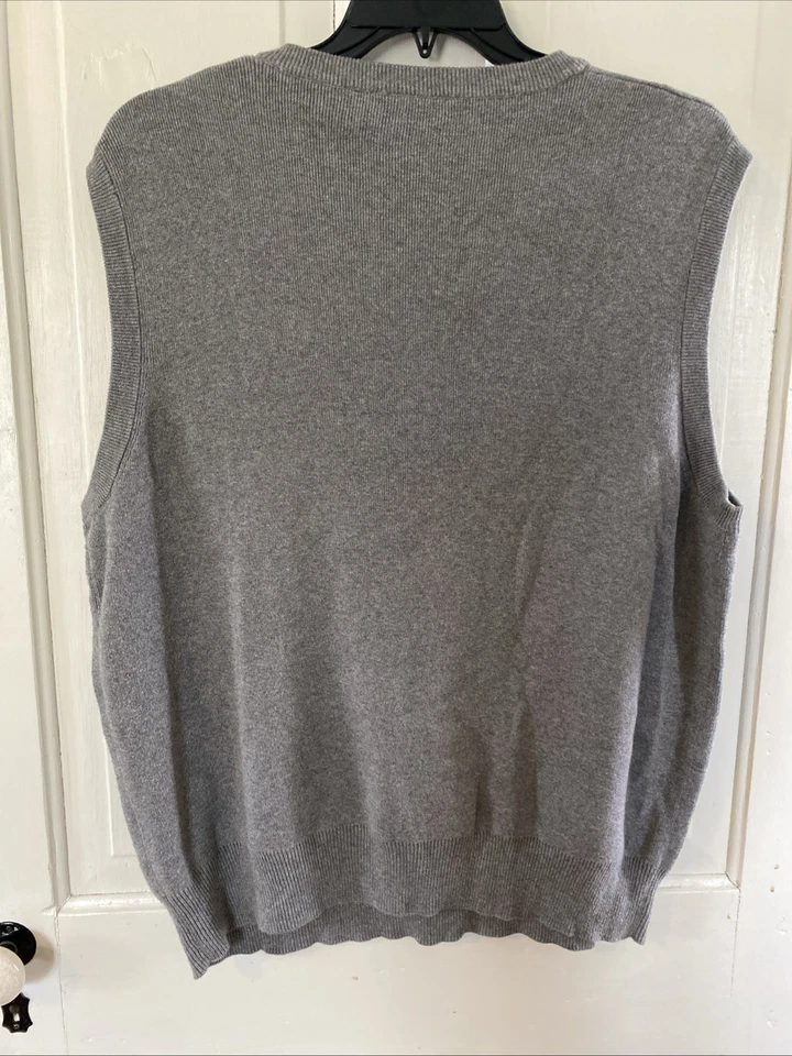 Седловидный вересковый серый свитер жилет размер XL Academia опрятный дедушка Гонконг - Изображение 2 из 4