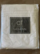 C&F Enterprises White Straight Pleated Classic Twin Bed Skirt 16" NEW!  💐