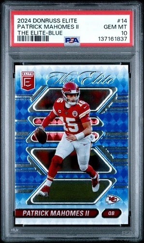 2024 Panini Donruss Elite-Patrick Mahomes II Blue /25 PSA 10 GEM MINT POP 1 RARE