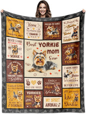 Yorkie Gifts for Women, Yorkies Mom Throw Blanket 60' X 50", Yorkies Dog Decor f