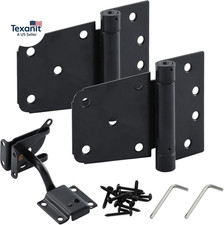 Self-Closing Gate Kit Black - 3.5 in Spring Tee Hinges 2 Pack  Self-Adjusting G