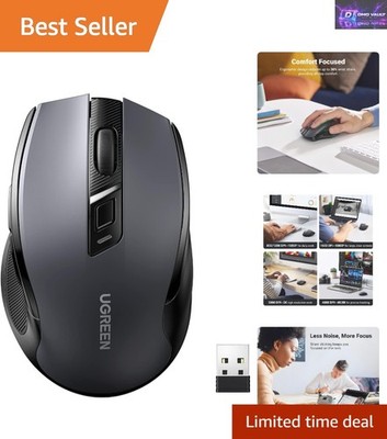 Ultraleichte ergonomische kabellose Maus mit 18 Akkus & leisen Klicks