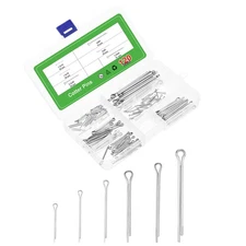 120Pcs 6 Sizes 304 Stainless Steel Cotter Pin Split Pin Assortment Kit, Silver