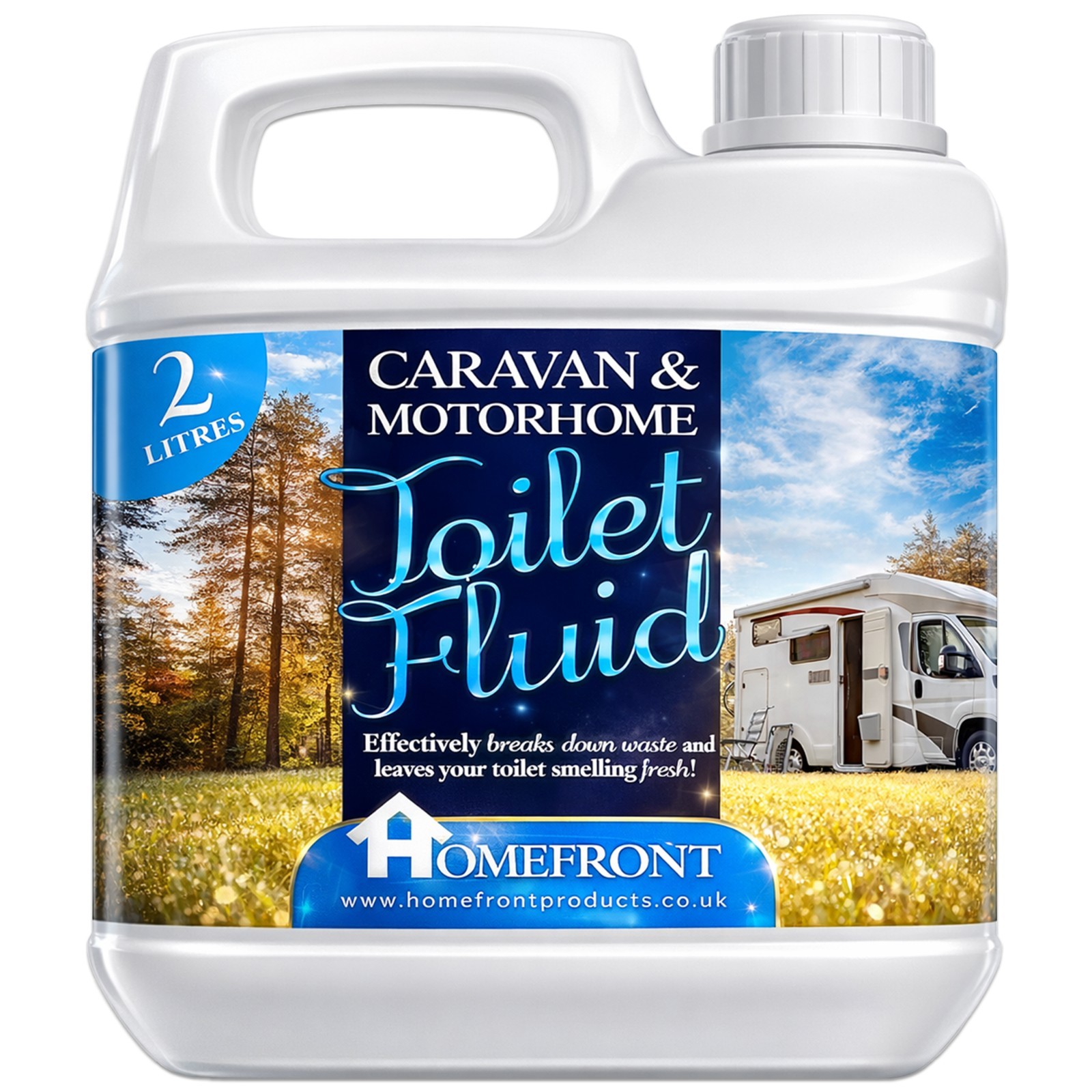 Homefront Caravan Chemical Toilet Cleaner Fluid Blue Motorhome Boat Eco 1 x 2L