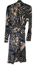 Image of Boohoo Size 10 Mixed Animal Print Keyhole Back Midi Dress New With Tags Free P&P