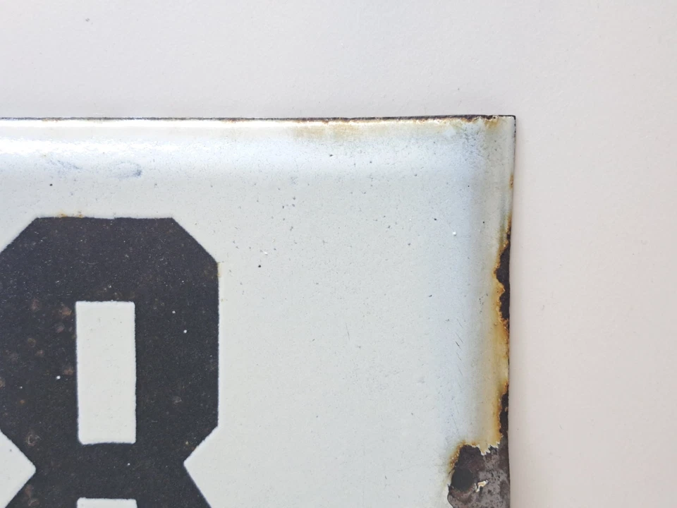 Placa esmaltada metálica vintage número 8 para casa, piso, calle, hecha en la URSS Foto 4 de 4