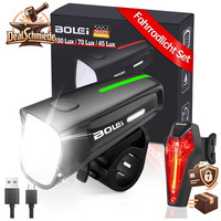 Fahrradlicht Set 100 LUX Stvzo Zugelassen USB IPX5 Wasserdicht FüR Sicherheit