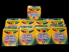 Crayola Ultra-Clean Washable Broad Line Markers 8 Pack x 9 72 Total New in Boxes