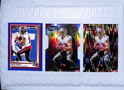 Mike Evans (3 Card Lot) Select Silver Diecut, Red Yellow Shock Club Level, Blue