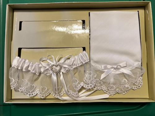 Rhinestone Heart Garter With Hankie