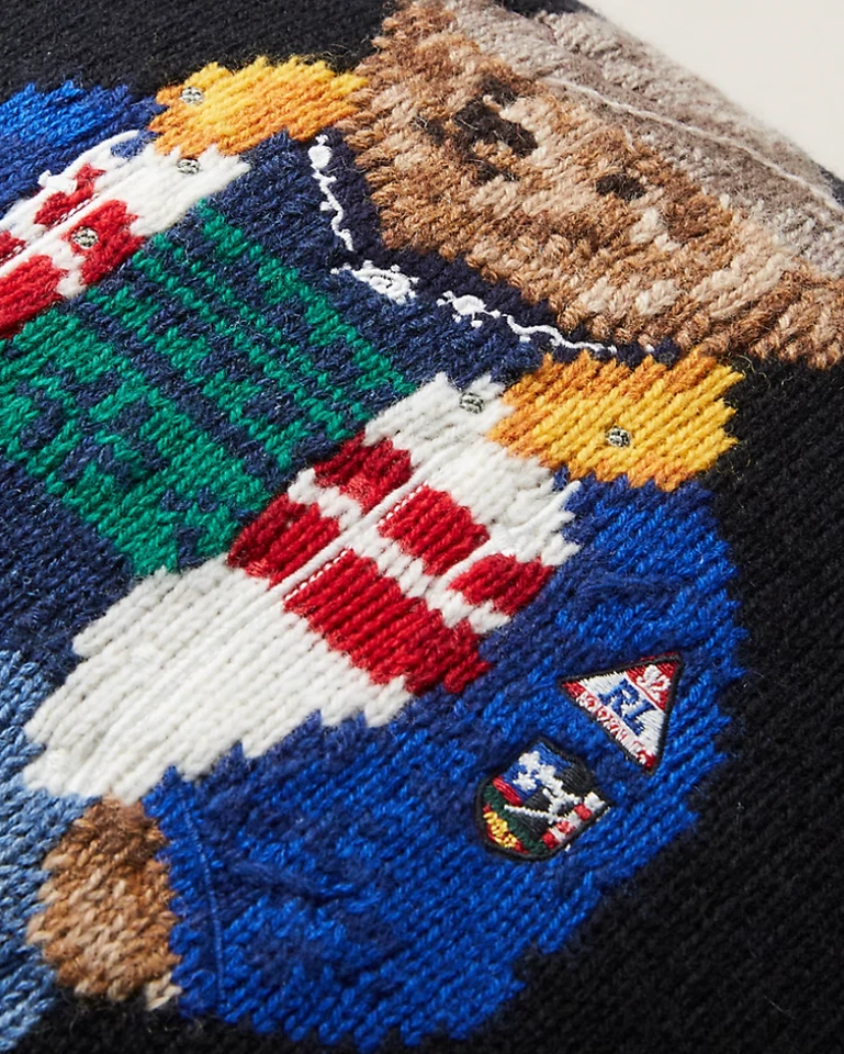 罕见全新带标签限量版 Lux Ralph Lauren Apres 滑雪 Polo Bear 毛衣枕头 — 第 4/4 张图片