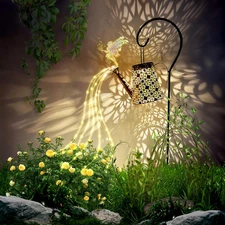 Outdoor Solar Watering Can Light, Waterproof Watering Can Landscape Retro Metal 