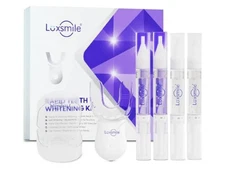 Luxsmile LED Teeth Whitening Kit – 4 Gel Pens, No Sensitivity, Fast Safe Results