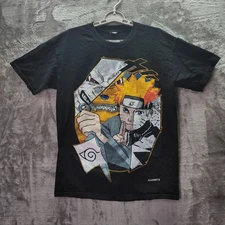 Naruto Animex T-Shirt Men’s Large Black Kurama Nine-Tails Graphic Tee Cotton
